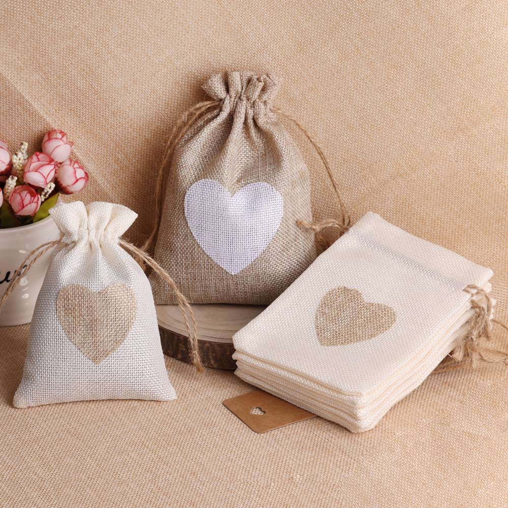 5 adet/grup Kalp Keten Takı Ça - Linen Bag Bulk incelemesi ve fiyatı