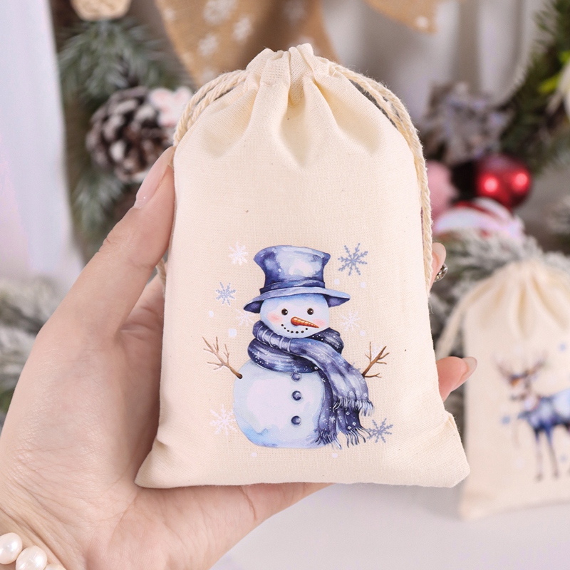 6 adet Noel Keten Pamuk Hediye - Linen Bag Bulk incelemesi ve fiyatı