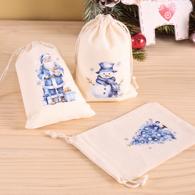 6 adet Noel Keten Pamuk Hediye - Linen Bag Bulk incelemesi ve fiyatı