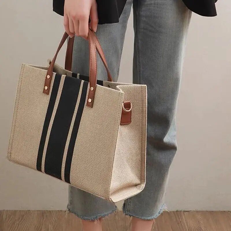 Rahat tuval şerit desen büyük  - Linen Bag Bulk incelemesi ve fiyatı