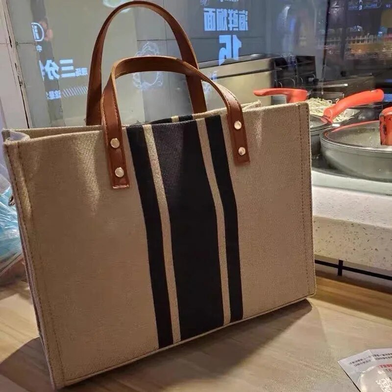 Rahat tuval şerit desen büyük  - Linen Bag Bulk incelemesi ve fiyatı